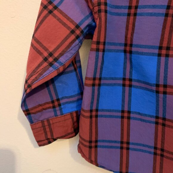 Tea Collection Blue Plaid Button Up Baby Shirt 100% Cotton 6-9M - Picture 7 of 8